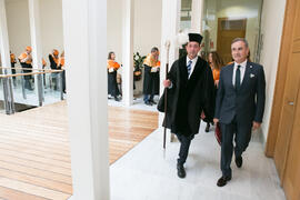 Cortejo previo a la investidura como Doctor "Honoris Causa" de José Emilio Navas por la Facultad de Ciencias Económicas y Empresariales de la Universidad de Málaga. Edificio del Rectorado. Abril de 2017