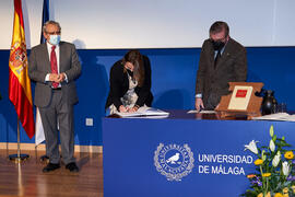 Toma de posesión de Elena Maria Bárcena Martín como nueva catedrática del Área de Economía Aplicada de la Universidad de Málaga. Paraninfo. Diciembre de 2021