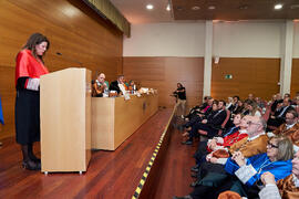 Discurso de Elsa Marina Álvarez. Investidura de Aníbal Ollero como Doctor "Honoris Causa" por la Universidad de Málaga. Edificio del Rectorado. Mayo de 2025