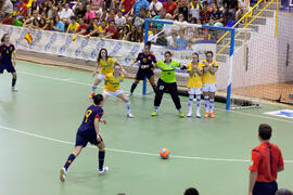 Partido Brasil contra España. 14º Campeonato del Mundo Universitario de Fútbol Sala 2014 (FUTSAL). Antequera. Julio de 2014