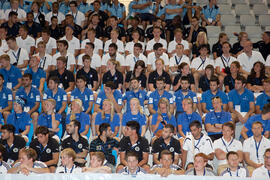 Deportistas participantes. Ceremonia de apertura del IX Campeonato de Europa Universitario de Fútbol Sala. Antequera. Julio de 2013