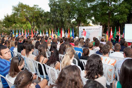 Acto de bienvenida a los alumnos Erasmus de la Universidad de Málaga. Jardín Botánico. Octubre de 2013