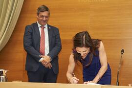 Toma de posesión de Beatriz Lacomba Arias como nueva Vicerrectora Adjunta para el Acceso y Admisión de Estudiantes de la Universidad de Málaga. Edificio del Rectorado. Abril de 2024