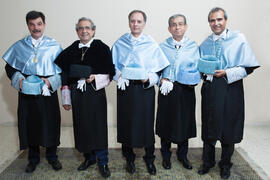 Retrato de grupo previo a su investidura como Doctor "Honoris Causa" por la Facultad de Filosofía y Letras de la Universidad de Málaga. Paraninfo. Junio de 2016