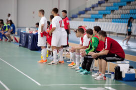 Partido Bielorrusia contra Azerbaiyán. 14º Campeonato del Mundo Universitario de Fútbol Sala 2014 (FUTSAL). Antequera. Julio de 2014