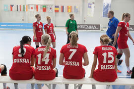 Partido Rusia - Polonia. Categoría femenina. Campeonato del Mundo Universitario de Balonmano. Antequera. Junio de 2016