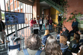 Presentación de la instalación "Biblioteca de Babel XIII", de José Ignacio Díaz de Rábago. Biblioteca General. Enero de 2018