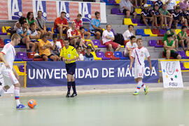 Partido Irán contra Rusia. 14º Campeonato del Mundo Universitario de Fútbol Sala 2014 (FUTSAL). Antequera. Julio de 2014