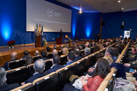 Discurso de José Ángel Narváez tras la toma de posesión del Personal Docente e Investigador de la Universidad de Málaga. Paraninfo. Diciembre de 2021