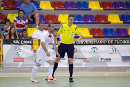 Partido Ucrania contra Irán. 14º Campeonato del Mundo Universitario de Fútbol Sala 2014 (FUTSAL). Antequera. Julio de 2014