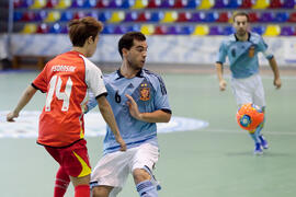 Partido Tailandia contra España. 14º Campeonato del Mundo Universitario de Fútbol Sala 2014 (FUTSAL). Antequera. Julio de 2014