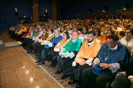Asistentes a la ceremonia de investidura de nuevos doctores por la Universidad de Málaga. Paraninfo. Enero de 2019