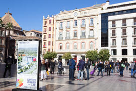 Exposición "La Universidad de Málaga del Siglo XXI". Calle Larios. Enero de 2017