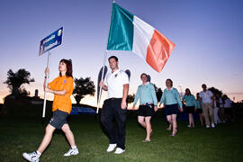 Equipo de Irlanda. Inauguración del Campeonato Mundial Universitario de Golf. Antequera Golf. Junio de 2010