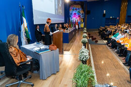 Intervención de Kazuyo Sejima en su investidura como Doctora "Honoris Causa" por la Escuela de Arquitectura de la Universidad de Málaga. Paraninfo. Octubre de 2019
