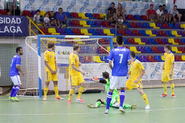 Partido Ucrania contra Brasil. 14º Campeonato del Mundo Universitario de Fútbol Sala 2014 (FUTSAL). Antequera. Julio de 2014