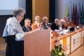 Juan Antonio García Galindo en la Apertura del Curso Académico 2016/2017 de la Universidad de Málaga. Salón de actos de la Escuela de Ingenierías Industriales. Septiembre de 2016