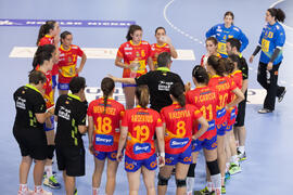 Partido Rumanía - España. Categoría femenina. Campeonato del Mundo Universitario de Balonmano. Antequera. Julio de 2016
