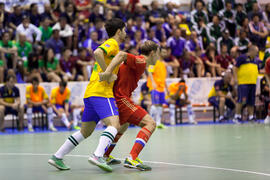 Partido Rusia contra Brasil. 14º Campeonato del Mundo Universitario de Fútbol Sala 2014 (FUTSAL). Antequera. Julio de 2014