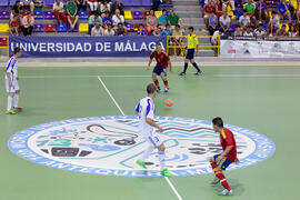 Partido España contra Eslovaquia. 14º Campeonato del Mundo Universitario de Fútbol Sala 2014 (FUTSAL). Antequera. Julio de 2014
