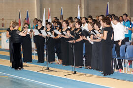 Actuación del coro en la ceremonia de apertura del IX Campeonato de Europa Universitario de Fútbol Sala. Antequera. Julio de 2013