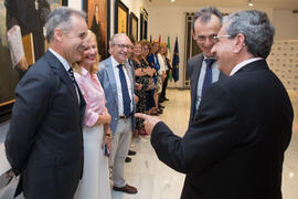 Pedro Duque saluda al equipo de gobierno de la Universidad de Málaga. Edificio del Rectorado. Junio de 2018