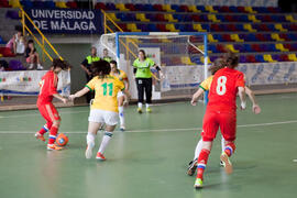 Partido Brasil contra Rusia. 14º Campeonato del Mundo Universitario de Fútbol Sala 2014 (FUTSAL). Antequera. Julio de 2014