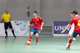 Partido España contra Portugal. 14º Campeonato del Mundo Universitario de Fútbol Sala 2014 (FUTSAL). Antequera. Julio de 2014