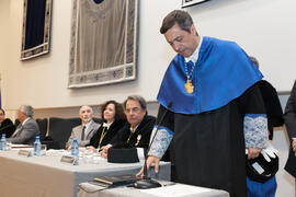 Teodomiro López Navarrete toma posesión como nuevo vicerrector de Investigación y Transferencia de la Universidad de Málaga. Paraninfo.  Enero de 2016