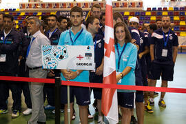 Equipo de Georgia. Inauguración del 14º Campeonato del Mundo Universitario de Fútbol Sala 2014 (FUTSAL). Antequera. Julio de 2014