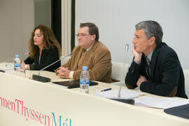 Macarena Parrado presenta la conferencia "El tiempo del Quijote", del Catedrático de Historia Económica Juan Francisco Zambrana. Sala de Conferencias del Museo Carmen Thyssen. Marzo de 2016