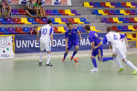 Partido Ucrania contra Eslovaquia. 14º Campeonato del Mundo Universitario de Fútbol Sala 2014 (FUTSAL). Antequera. Julio de 2014