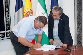 Toma de posesión de Antonio Hernández Mendo como nuevo catedrático de Psicología Social de la Universidad de Málaga. Edificio del Rectorado.  Julio de 2016