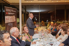 Intervención de Eugenio Luque. Cena homenaje al profesorado y PAS jubilado de la Facultad de Económicas. Hotel AC Málaga Palacio. Septiembre de 2014