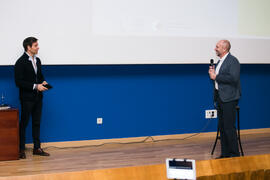 Eugenio José Luque y David Meca. Seminario "Emprende 21". Paraninfo. Noviembre de 2017