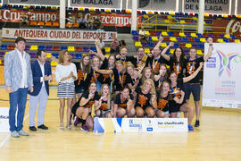 Universidad Radboud de Nijmegen tercer clasificada en la categoría femenina. Ceremonia de clausura del Campeonato Europeo Universitario de Balonmano. Antequera. Julio de 2017