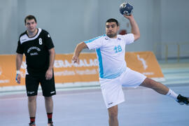 Partido Universidad de Málaga - Universidad de Basilea. Categoría masculina. Campeonato Europeo Universitario de Balonmano. Antequera. Julio de 2017