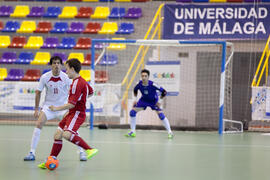 Partido Irán contra Bielorrusia. 14º Campeonato del Mundo Universitario de Fútbol Sala 2014 (FUTSAL). Antequera. Julio de 2014