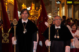 Francisco Oliva y José Ángel Narváez. Estación de Penitencia de la Hermandad de los Estudiantes. Málaga. Abril de 2022