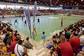 Partido Brasil contra España. 14º Campeonato del Mundo Universitario de Fútbol Sala 2014 (FUTSAL). Antequera. Julio de 2014