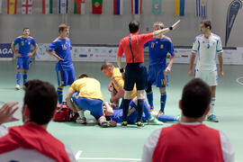 Partido Ucrania contra Israel. 14º Campeonato del Mundo Universitario de Fútbol Sala 2014 (FUTSAL). Antequera. Julio de 2014