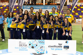 Medalla de oro para Brasil. Acto de clausura y entrega de medallas. 14º Campeonato del Mundo Universitario de Fútbol Sala 2014 (FUTSAL). Antequera. Julio de 2014