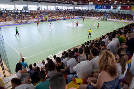 Partido España contra Bielorrusia. 14º Campeonato del Mundo Universitario de Fútbol Sala 2014 (FUTSAL). Antequera. Julio de 2014