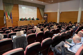 Intervención de Ana María López. Inauguración de la reunión de la Conferencia de Decanos de Economía y Empresa. Edificio del Rectorado. Noviembre de 2014