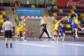 Partido Japón - Rumanía. Categoría femenina. Campeonato del Mundo Universitario de Balonmano. Antequera. Junio de 2016