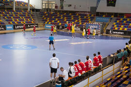 Partido Rusia - Japón. Categoría masculina. Campeonato del Mundo Universitario de Balonmano. Antequera. Junio de 2016