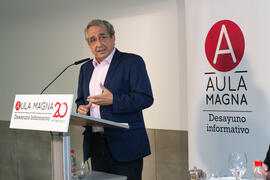 José Ángel Narváez. Desayuno Informativo de Aula Magna con motivo de su XX Aniversario. Consejo de Estudios Sociales y Comercio de la Universidad de Málaga. Mayo de 2018