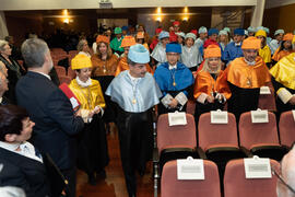 Cortejo previo a la investidura de Miguel Sáenz Sagaseta y Brian Harris como Doctores "Honoris Causa" por la Facultad de Filosofía y Letras de la Universidad de Málaga. Edificio del Rectorado. Febrero de 2020