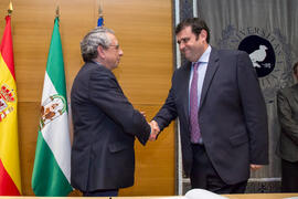 Toma de Posesión de Germán Castillo López como nuevo profesor titular del Departamento de Ingeniería Civil, de Materiales y Fabricación de la Universidad de Málaga. Edificio del Rectorado. Febrero de 2018