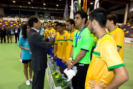 Medalla de plata para Brasil. Acto de clausura y entrega de medallas. 14º Campeonato del Mundo Universitario de Fútbol Sala 2014 (FUTSAL). Antequera. Julio de 2014